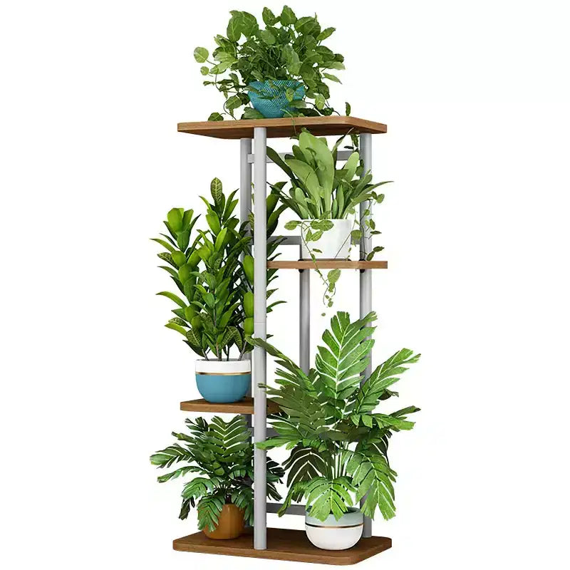 Plant Stand Indoor Outdoor, 4 Tier Corner Tall Outdoor Plant Shelf, Tall Metal Multi-Tier Plant Shelf Rack, Stand Display Rack for Patio Garden
