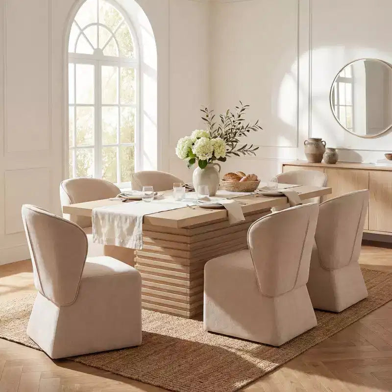 Ensemble de salle à manger moderne 7 pièces Christopher Knight Home Wichai en bois et métal avec chaises rembourrées