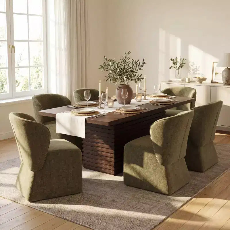 Ensemble de salle à manger moderne 7 pièces Christopher Knight Home Wichai en bois et métal avec chaises rembourrées