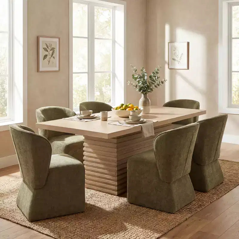 Ensemble de salle à manger moderne 7 pièces Christopher Knight Home Wichai en bois et métal avec chaises rembourrées