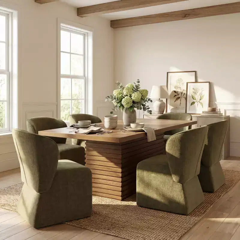 Ensemble de salle à manger moderne 7 pièces Christopher Knight Home Wichai en bois et métal avec chaises rembourrées