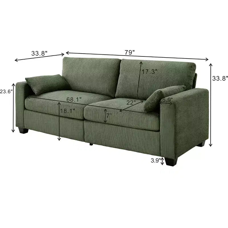 GDFStudio Garcia Modern Fabric Upholstered Loveseat with Removable Covers