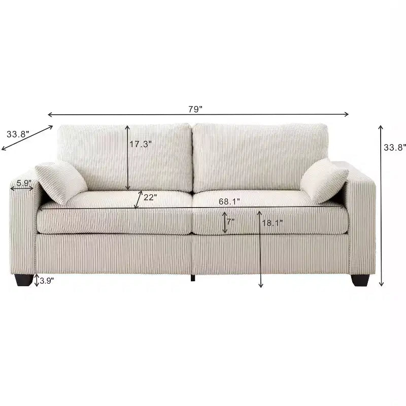 GDFStudio Garcia Modern Fabric Upholstered Loveseat with Removable Covers
