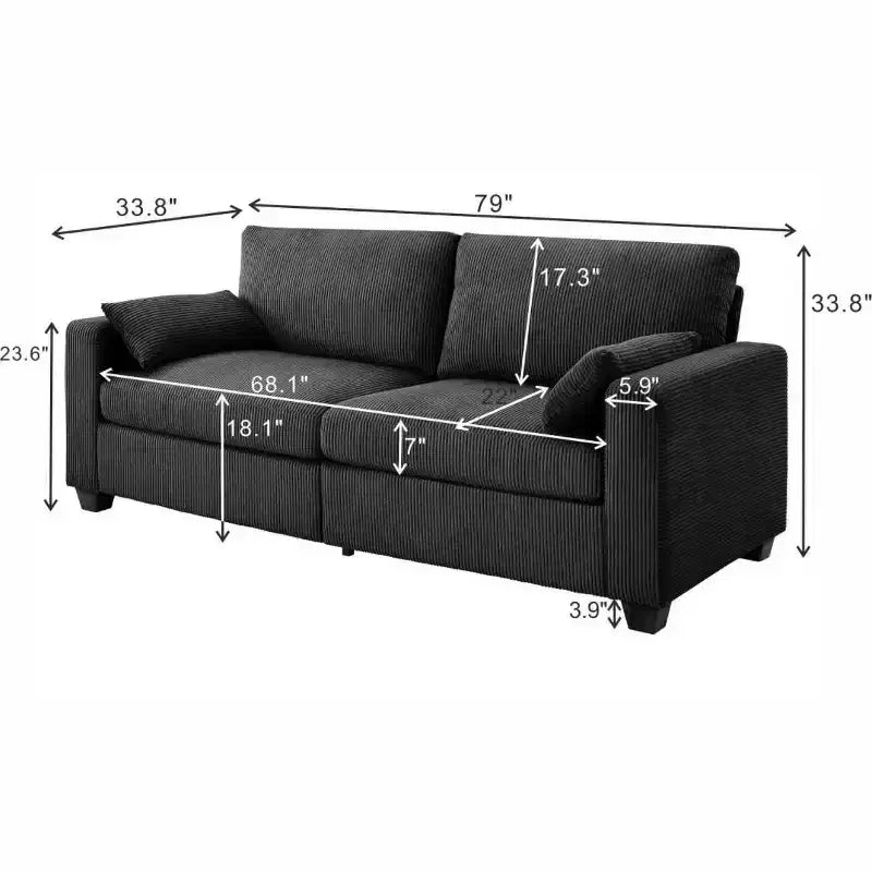 GDFStudio Garcia Modern Fabric Upholstered Loveseat with Removable Covers