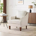 VINGLI Mid-Century Modern Accent Chairs Set of 2, Light Brown Upholstered Armchair Comfy Sofa Chairs Reading Chair High Back