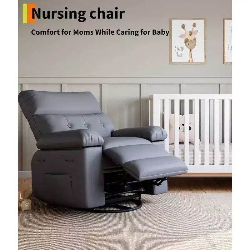 Oversized Swivel Rocking Recliner Chair with Massage and Heat, Remote Control Lazy Chair for Adults, Ergonomic Recliner for Living Room, Bedroom