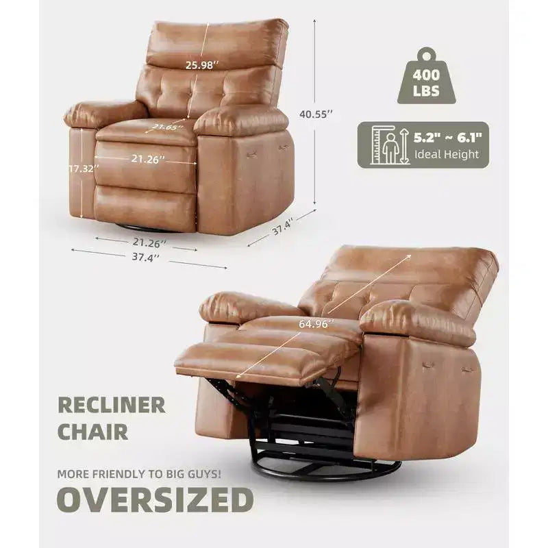 Oversized Swivel Rocking Recliner Chair with Massage and Heat, Remote Control Lazy Chair for Adults, Ergonomic Recliner for Living Room, Bedroom