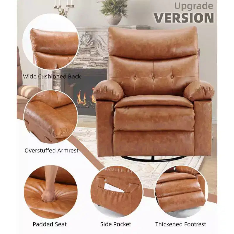 Oversized Swivel Rocking Recliner Chair with Massage and Heat, Remote Control Lazy Chair for Adults, Ergonomic Recliner for Living Room, Bedroom