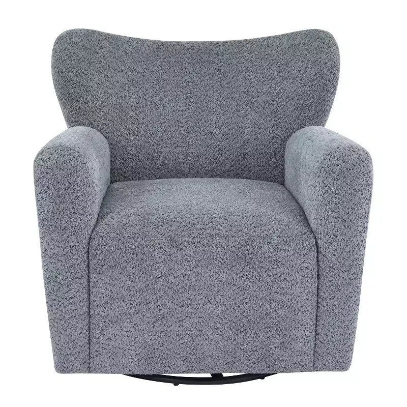 Christopher Knight Home Chanan Modern Iron Boucle Upholstered 360 Swivel Wingback Chair