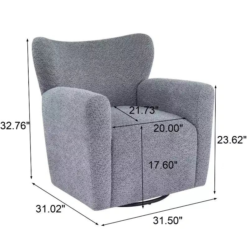 Christopher Knight Home Chanan Modern Iron Boucle Upholstered 360 Swivel Wingback Chair