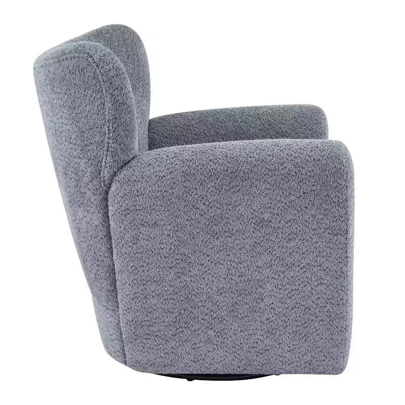 Christopher Knight Home Chanan Modern Iron Boucle Upholstered 360 Swivel Wingback Chair