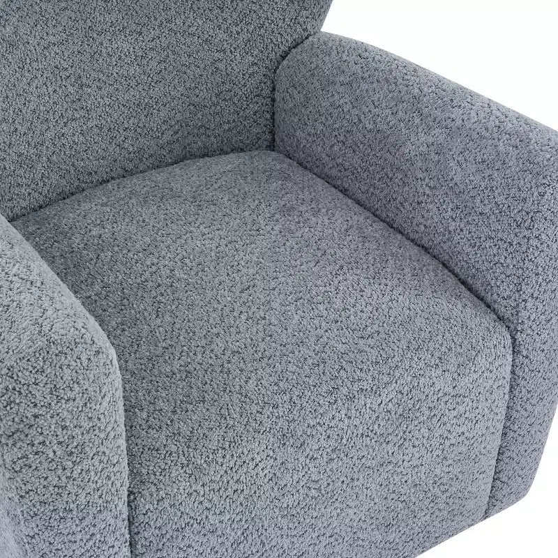 Christopher Knight Home Chanan Modern Iron Boucle Upholstered 360 Swivel Wingback Chair