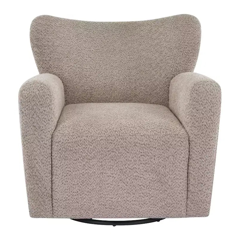Christopher Knight Home Chanan Modern Iron Boucle Upholstered 360 Swivel Wingback Chair