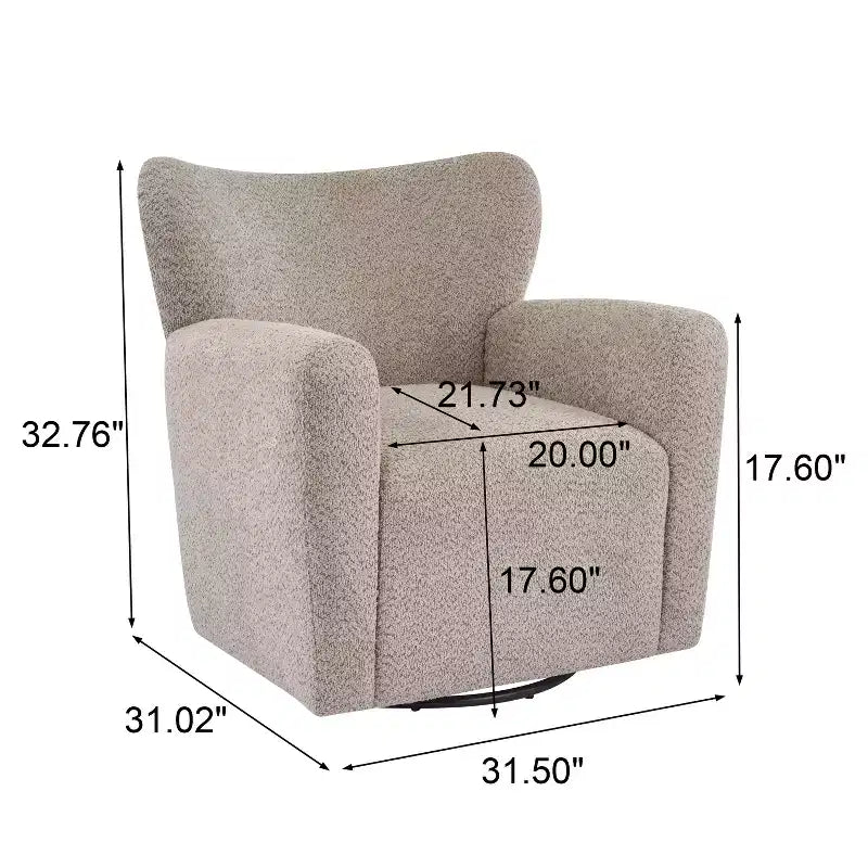 Christopher Knight Home Chanan Modern Iron Boucle Upholstered 360 Swivel Wingback Chair