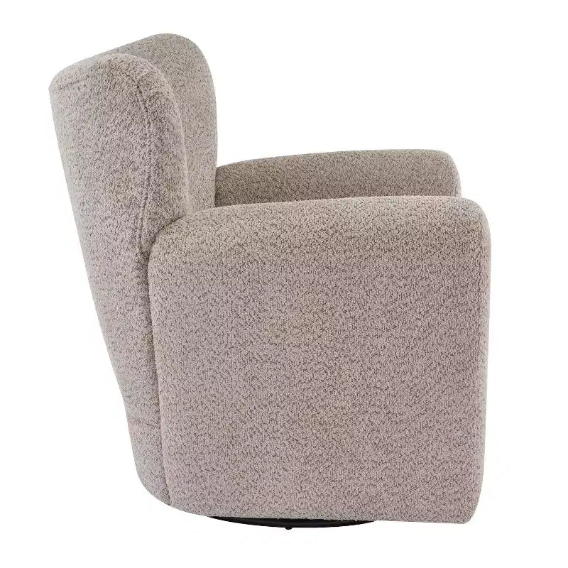 Christopher Knight Home Chanan Modern Iron Boucle Upholstered 360 Swivel Wingback Chair