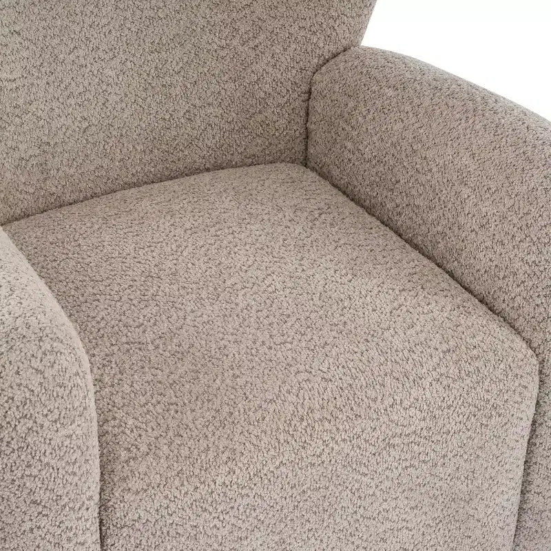 Christopher Knight Home Chanan Modern Iron Boucle Upholstered 360 Swivel Wingback Chair