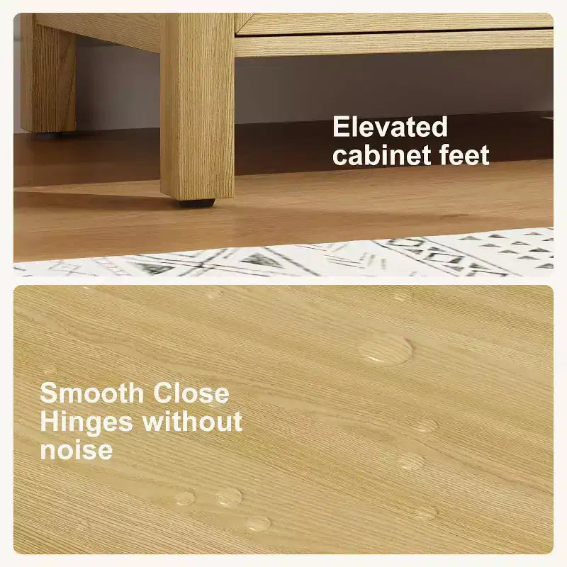 30 Freestanding Wood Bathroom Vanity with Sink, Soft-Closing Door & Metal Handle. Modern Storage for Small Spaces, Natural Wood