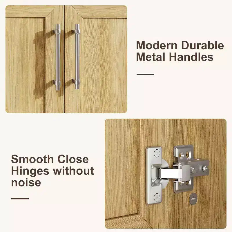 30 Freestanding Wood Bathroom Vanity with Sink, Soft-Closing Door & Metal Handle. Modern Storage for Small Spaces, Natural Wood