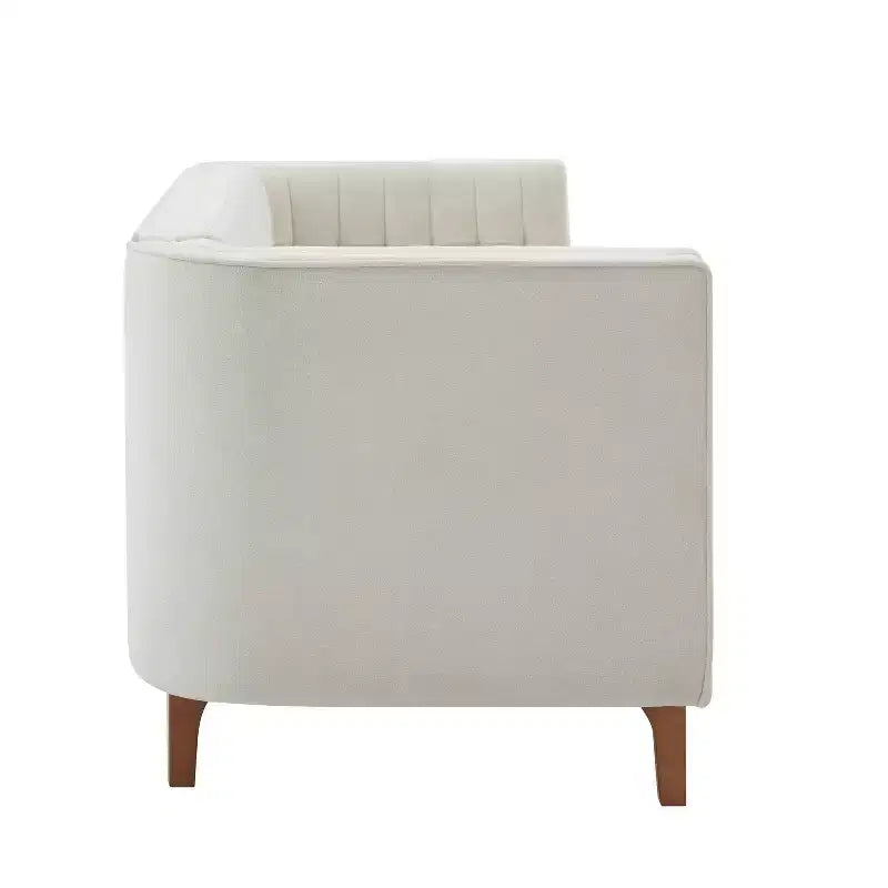 Christopher Knight Home Panadda Modern 76 3-Seater Wooden Chenille Upholstered Sofa with Channel Tufted Backrest
