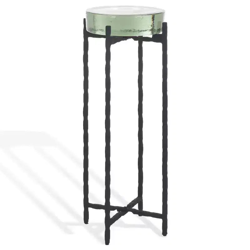 Kathaleen Cast Glass Drink Table - SFV7906 - Black/Clear - Safavieh Couture
