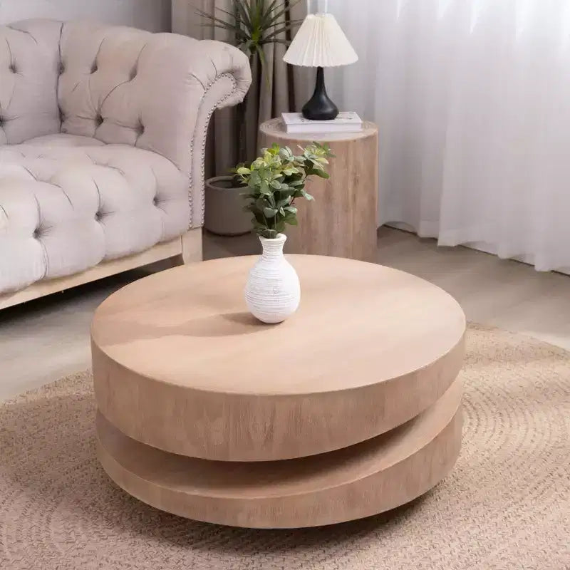 GDFStudio Rebekah Modern 31.3 Round Two Tier Coffee Table