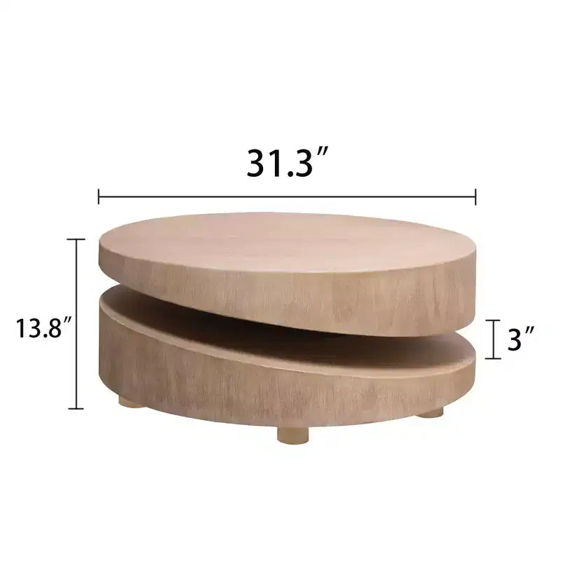 GDFStudio Rebekah Modern 31.3 Round Two Tier Coffee Table