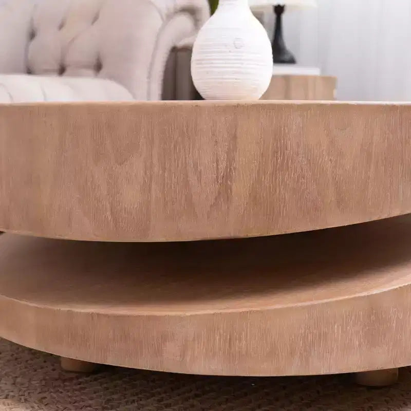 GDFStudio Rebekah Modern 31.3 Round Two Tier Coffee Table