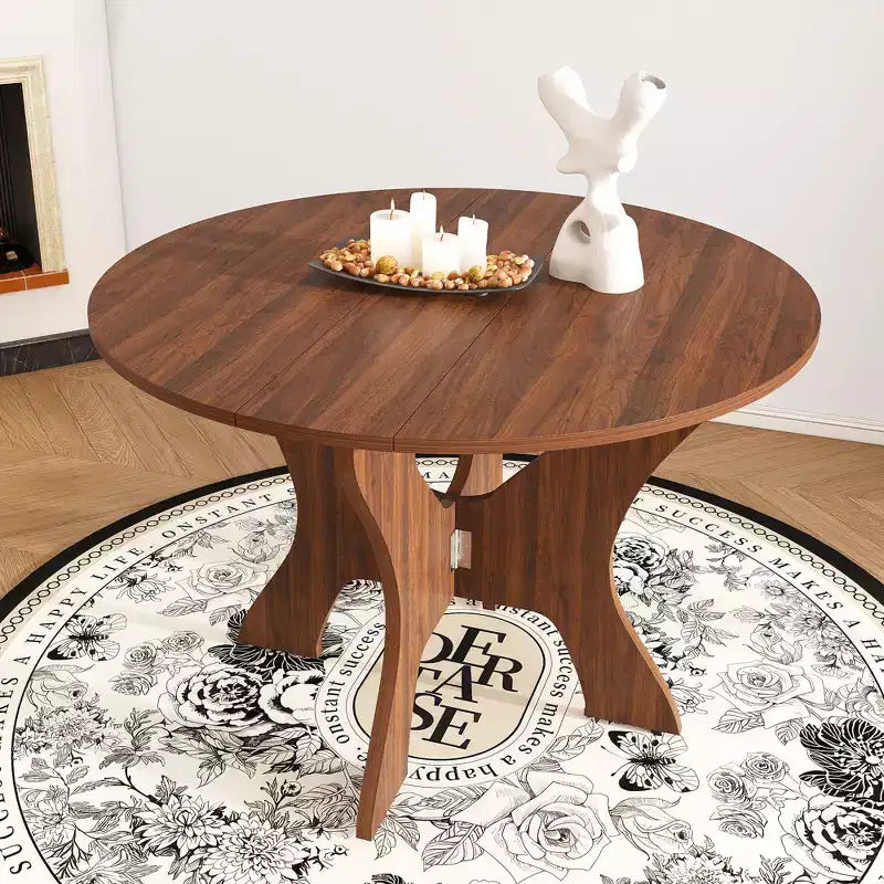 GDFStudio Mira Modern 43-Inch Folding Wood Round Dining Table