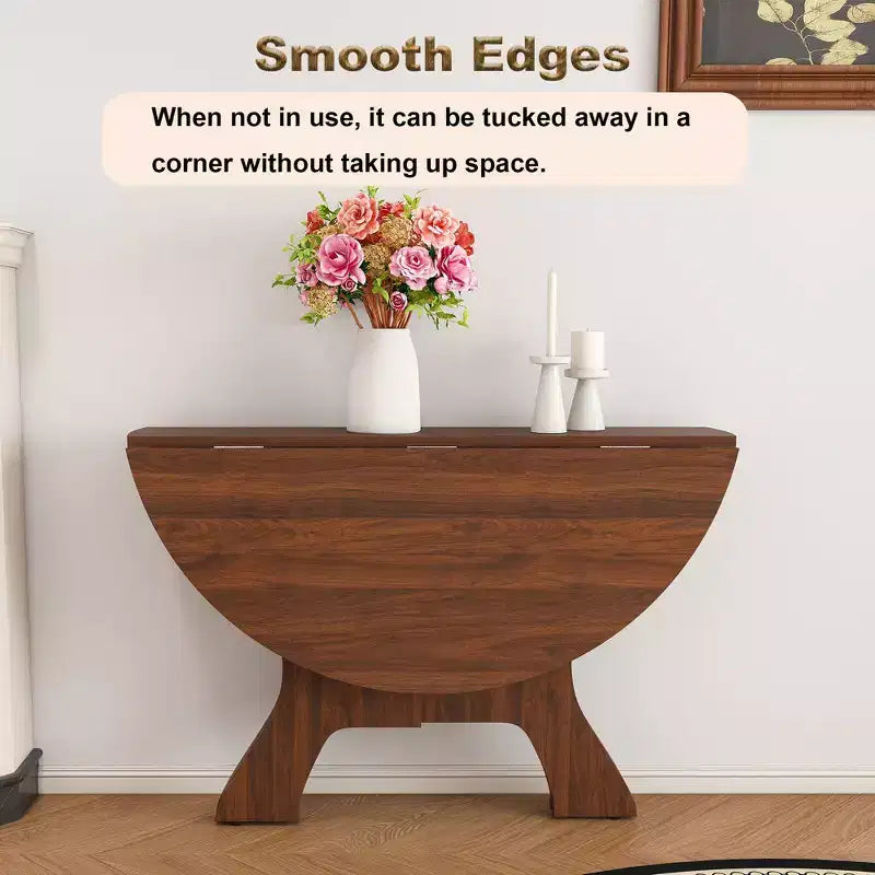 GDFStudio Mira Modern 43-Inch Folding Wood Round Dining Table