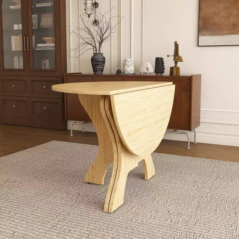GDFStudio Mira Modern 43-Inch Folding Wood Round Dining Table