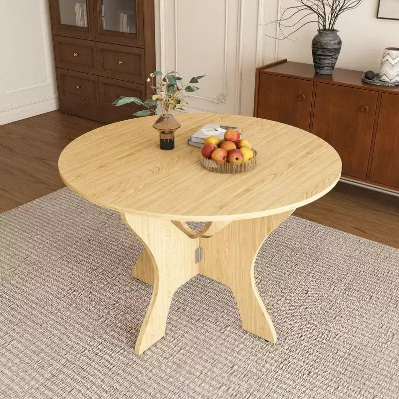 GDFStudio Mira Modern 43-Inch Folding Wood Round Dining Table