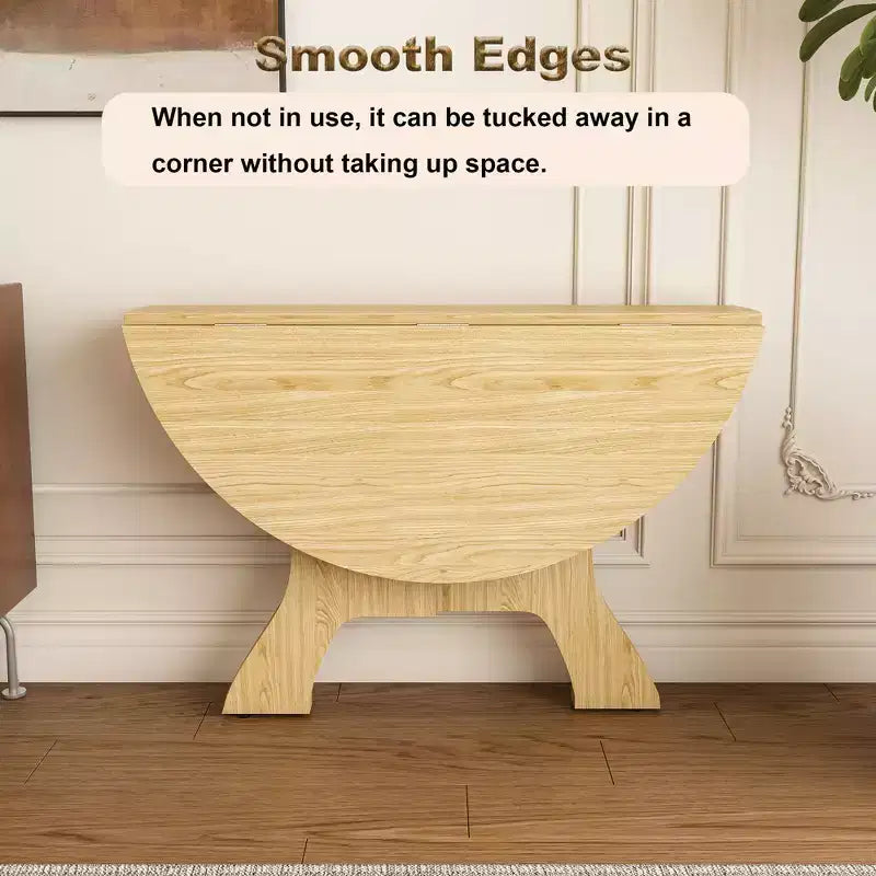 GDFStudio Mira Modern 43-Inch Folding Wood Round Dining Table