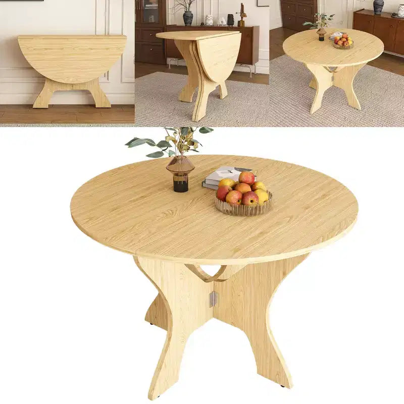 GDFStudio Mira Modern 43-Inch Folding Wood Round Dining Table