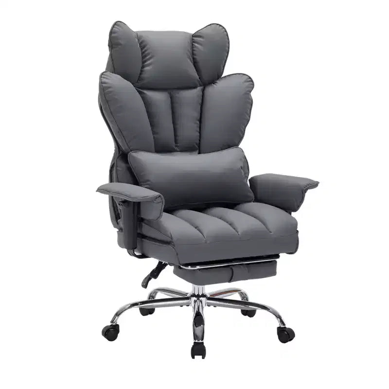 Chaise de bureau ergonomique à dossier haut avec repose-pieds réglable, soutien lombaire confortable, pour la maison, le bureau