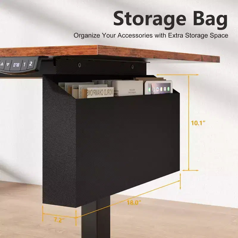 L Shaped Electric Standing Desk 63 Inch Height Adjustable Sit Stand Corner Computer Table Reversible Memory Presets Ergonomic Home Office Desk Brown