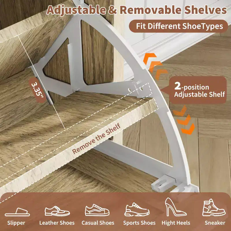 Shoe Cabinet with 4 Flip Drawers - Hidden Wide Wood Shoe Storage Cabinet, Simple and Elegant Freestanding Shoe Rack for Entryway, Hallway, Foyer
