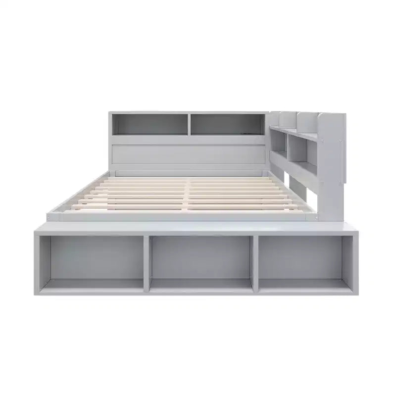 Whisen Full Daybed Frame Solid Wood Daybed with Storage Cabinets, Shoe Cabinet