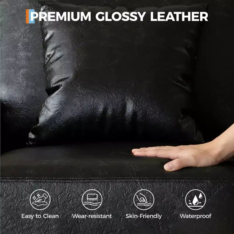 86 Modern Deep Seat Sofa, Comfy Upholstered Couch with 2 Throw Pillows and Removable Covers for Living Room, Apartment & Small Spaces
