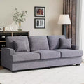 86 Modern Deep Seat Sofa, Comfy Upholstered Couch with 2 Throw Pillows and Removable Covers for Living Room, Apartment & Small Spaces