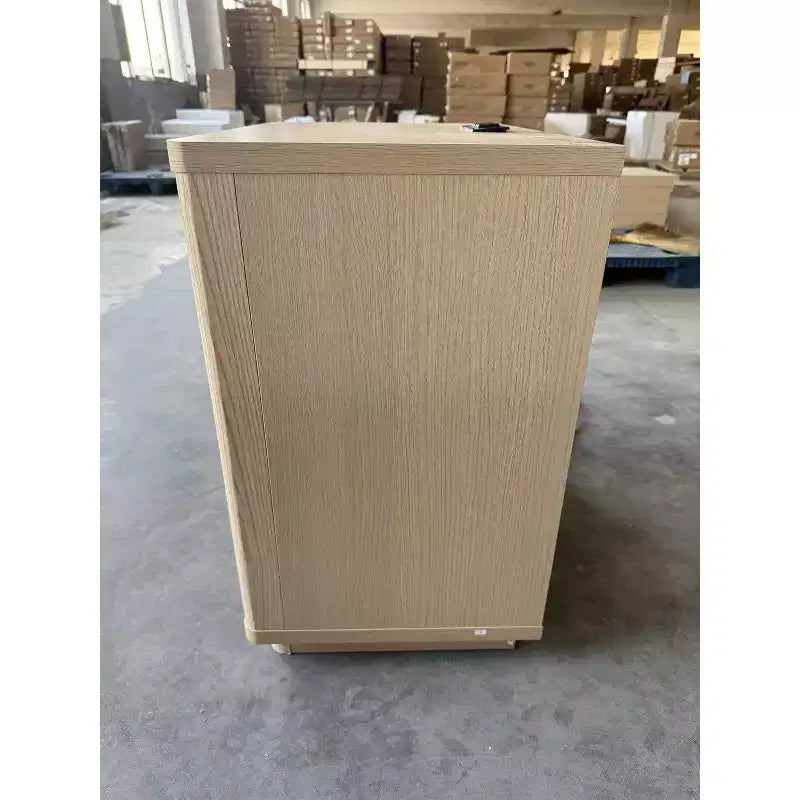 Nightstand with 3 Drawers, Light Wood Bedside Table with Charging Station.