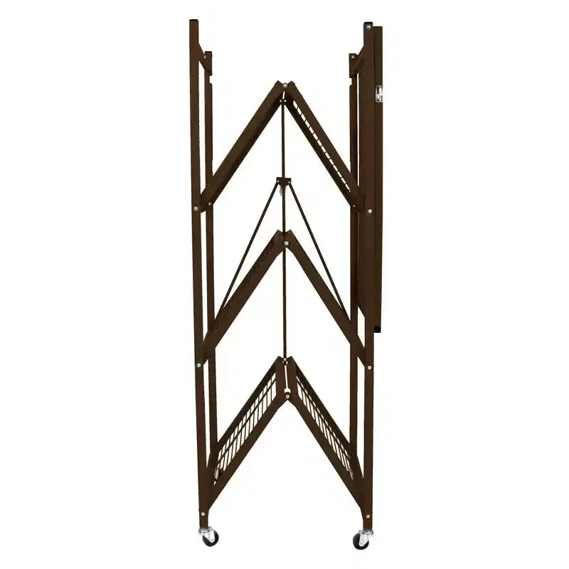 Origami 4 Tier Multipurpose Folding Storage Unit Rolling Organization Rack Bundled with Set of 4 Magnetic Wire Shelf Waterproof Liners, Gray