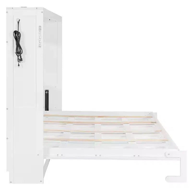 GDFStudio Reed Modern Side-Folding Murphy Bed with Trendy Printed Pattern, LED and USB