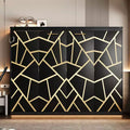 GDFStudio Reed Modern Side-Folding Murphy Bed with Trendy Printed Pattern, LED and USB