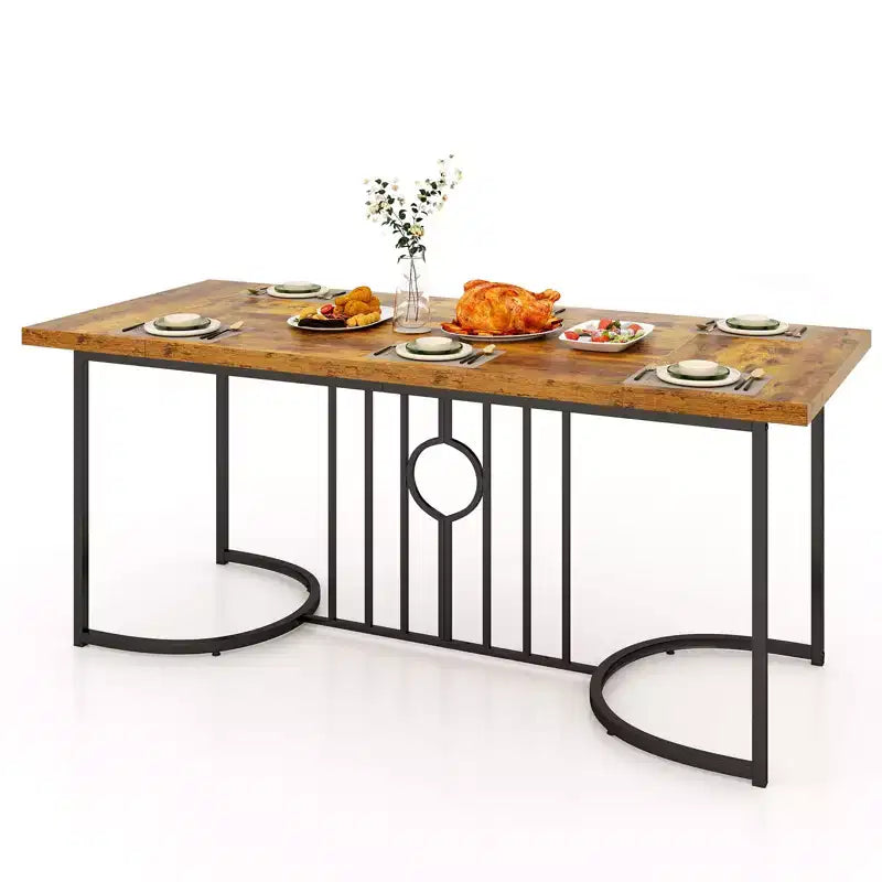 Costway 71 Large Dining Table for 6-8 People Rectangular Kitchen Table Dinette Table
