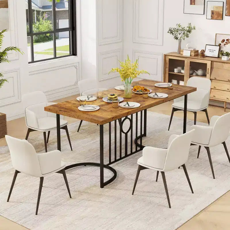 Costway 71 Large Dining Table for 6-8 People Rectangular Kitchen Table Dinette Table