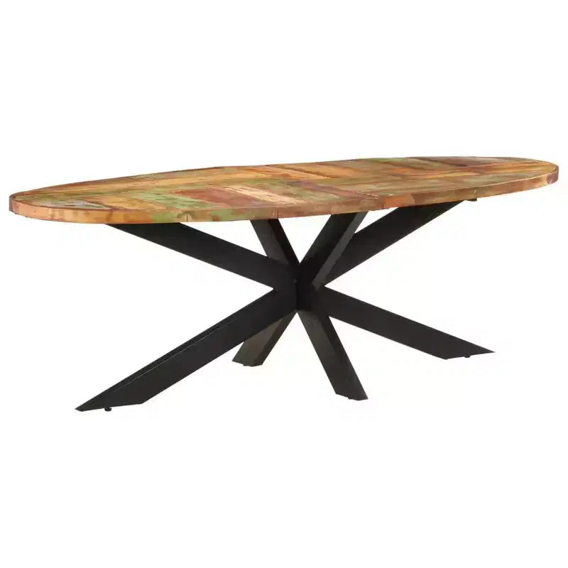 vidaXL Dining Table Modern Indoor Furniture for Room Contemporary Steel Family