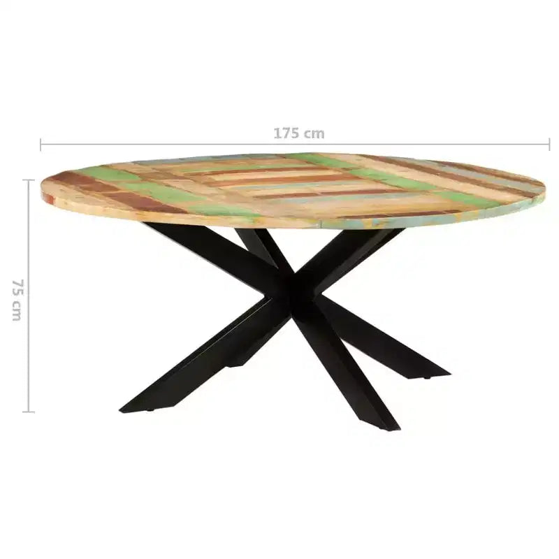vidaXL Dining Table Modern Indoor Furniture for Room Contemporary Steel Family