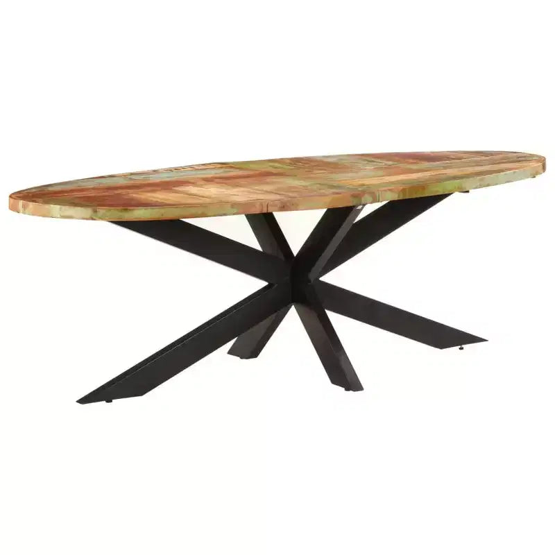 vidaXL Dining Table Modern Indoor Furniture for Room Contemporary Steel Family