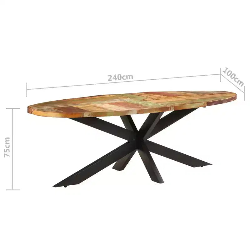 vidaXL Dining Table Modern Indoor Furniture for Room Contemporary Steel Family