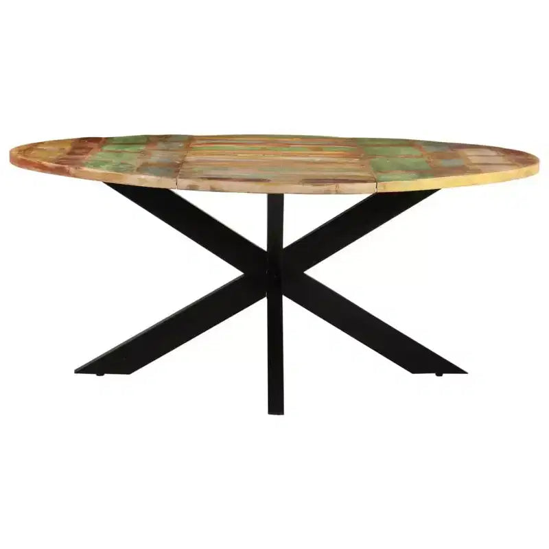 vidaXL Table à manger Meuble d'intérieur moderne pour salon Acier contemporain Famille